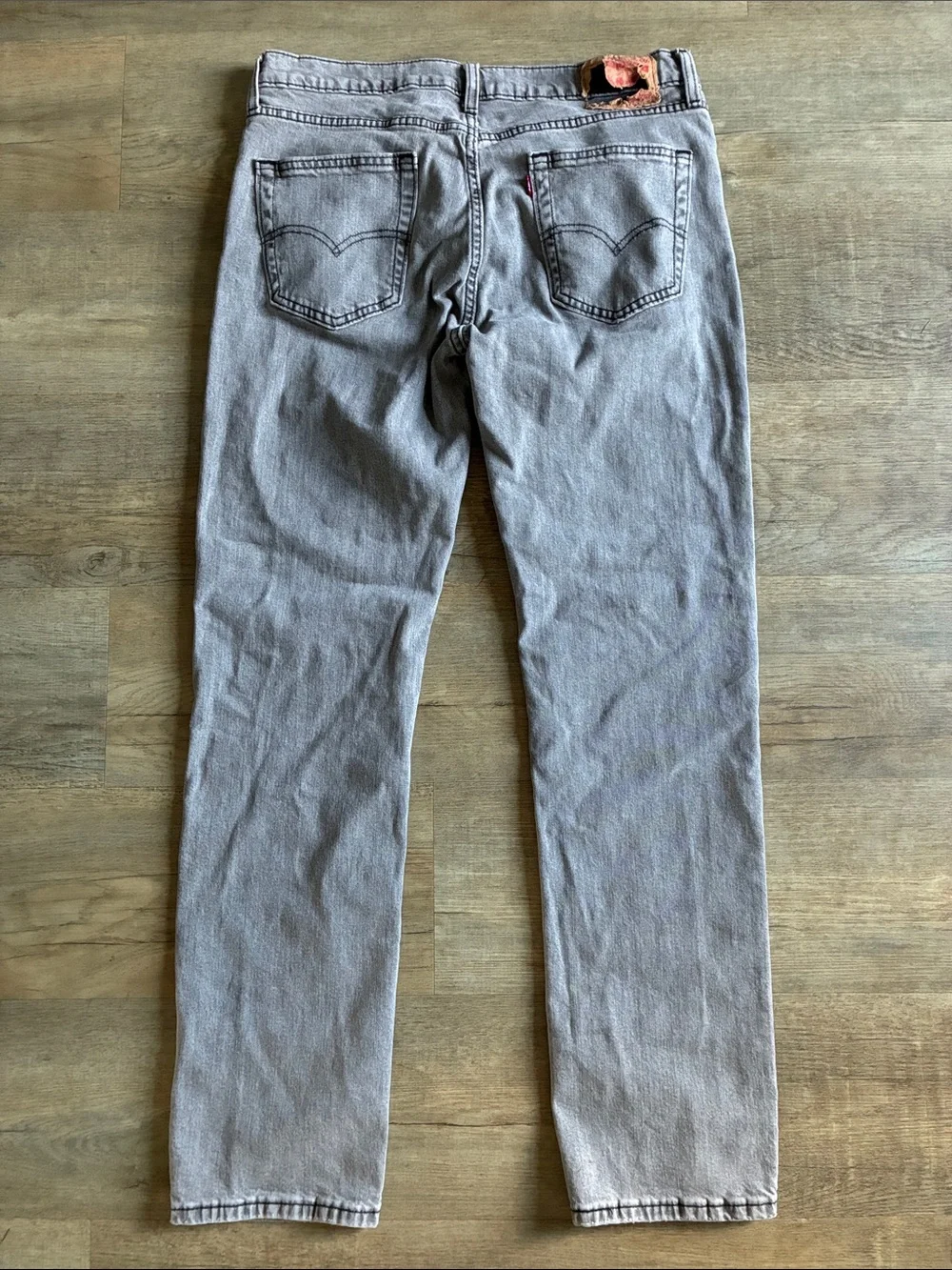 Levi's Gray Denim Jeans with Distressed Leather Patch